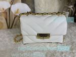 New Grade Quality Clone Michael Kors Cece Large White Genuine Leather Women's Chain Bag